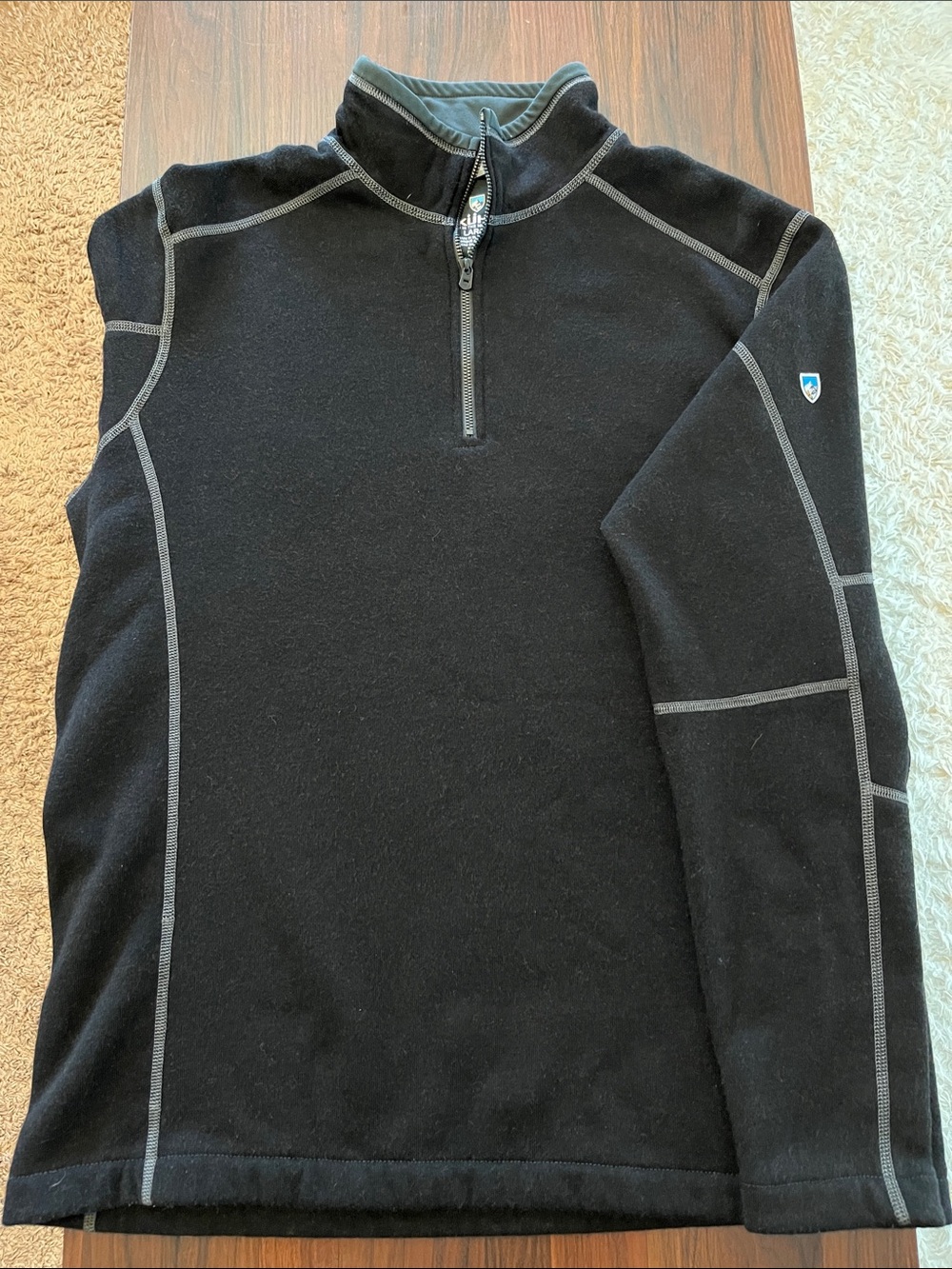 Kuhl Men's Black Quarter-Zip Fleece Pullover. Large. Like new.